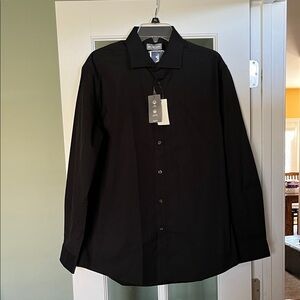 Michael Kors Men's Black Dress Shirt - Button Front